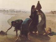 leon belly Femmes fellahs au bord du Nil (mk32) oil on canvas